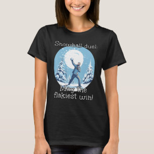 Camiseta Gracioso duelo de bola de nieve en temporada inver