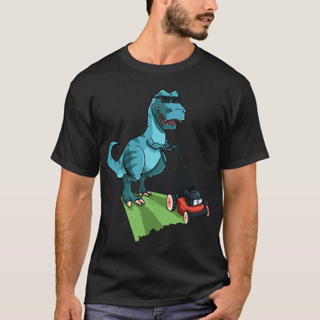 Camiseta Gracioso Duelo De Tractor T-Rex Con Ducha De Céspe (Anverso)