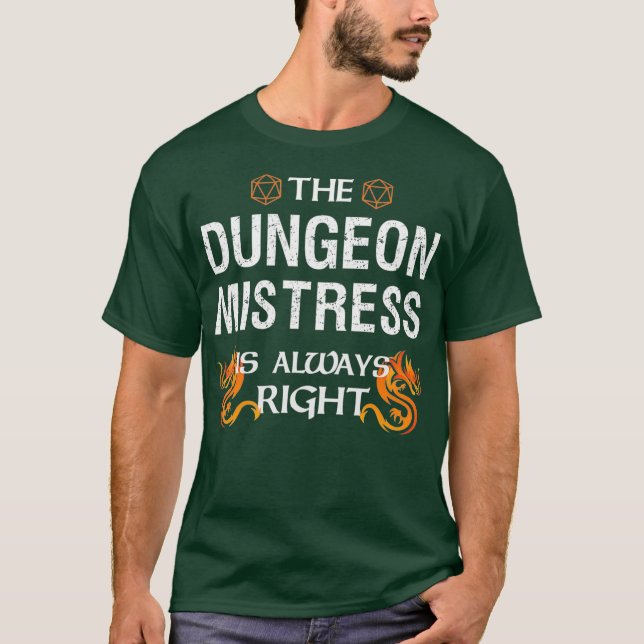 Camiseta Gracioso Dungeon Mistress Dragons Dice Gaming Gift (Anverso)