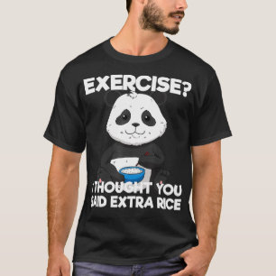 Camiseta Gracioso ejercicio Etra Rice Panda Pun Entrenamien