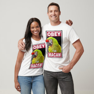 Camiseta Gracioso Ejército Macaw Parrot - Arte de pájaro