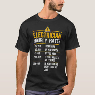 Camiseta Gracioso electrocista tarifas por hora regalo de L
