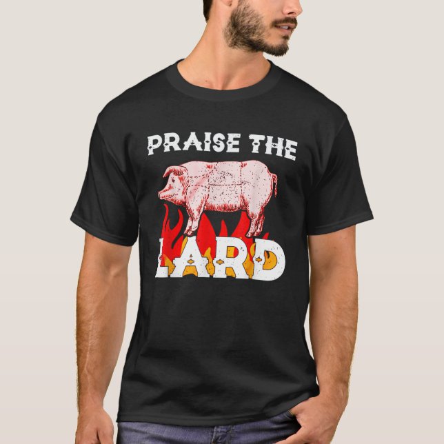 Camiseta Gracioso elogio a la GRAN BBQ Holy Pig Artwork (Anverso)
