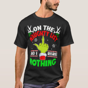 Camiseta Gracioso En La Lista De Malvados Y No Lamento Nada