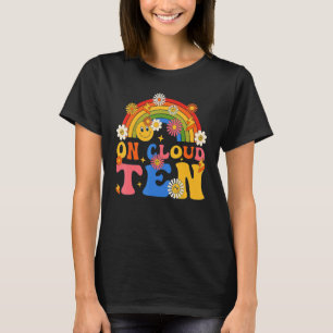 Camiseta Gracioso en la nube Décima Flor Feliz décimo cumpl