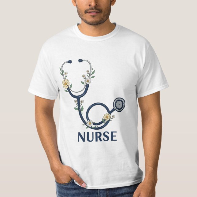 Camiseta Gracioso Enfermero floral Vida Humor médico Hero M (Anverso)