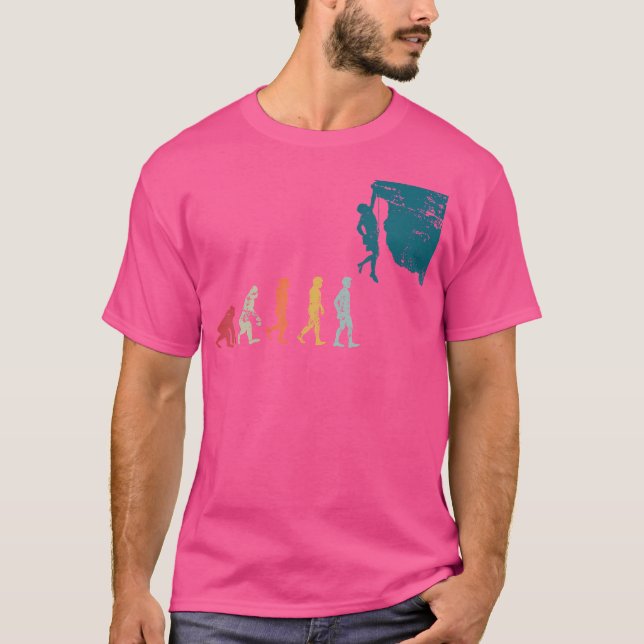Camiseta Gracioso escalador rock Bouldering Evolution Gift  (Anverso)