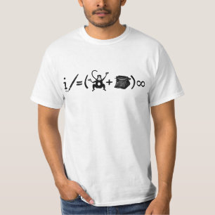 Camiseta Gracioso escritor ecuación de máquina de escribi