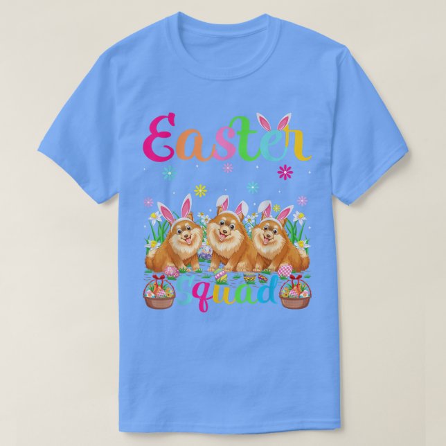 Camiseta Gracioso Escuadrón de Pascua Bunny Ear Pomeranian  (Diseño del anverso)