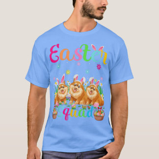 Camiseta Gracioso Escuadrón de Pascua Bunny Ear Pomeranian 