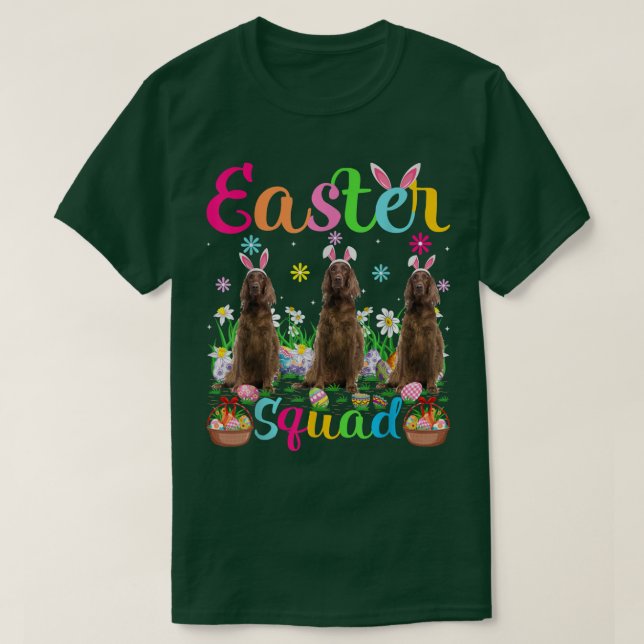Camiseta Gracioso Escuadrón de Pascua Conejito Ear Irlandés (Diseño del anverso)