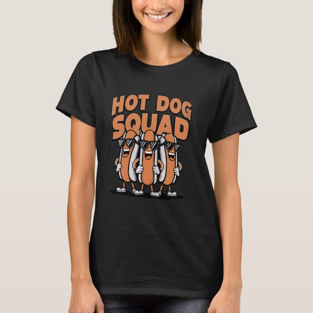 Camiseta Gracioso Escuadrón de Perros Calientes Salchicha d (Anverso)