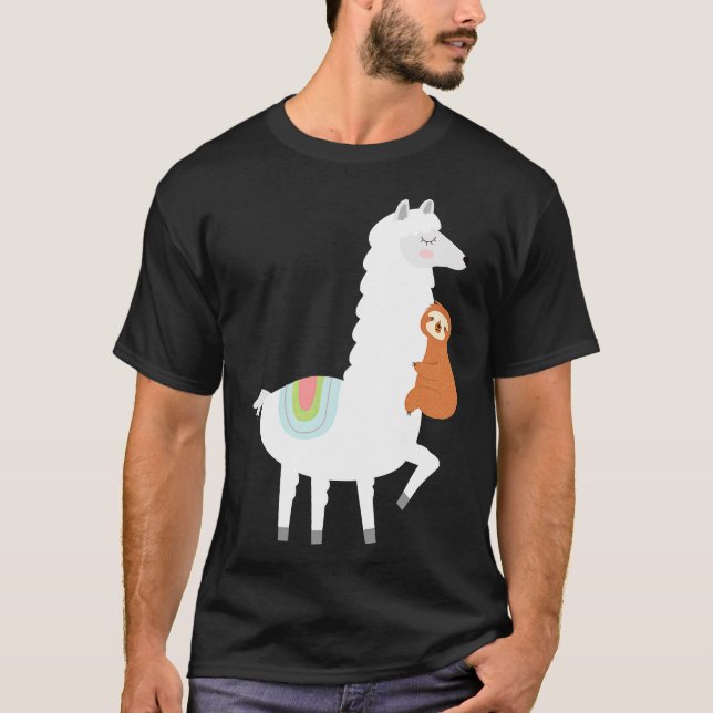 Camiseta Gracioso eslogan abrazando a llama alpaca (Anverso)
