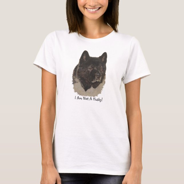 Camiseta Gracioso eslogan akita no un retrato husky (Anverso)