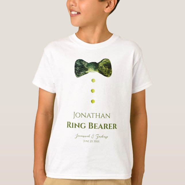 Camiseta Gracioso esmeralda verde Groomsman Tie Boda (Anverso)