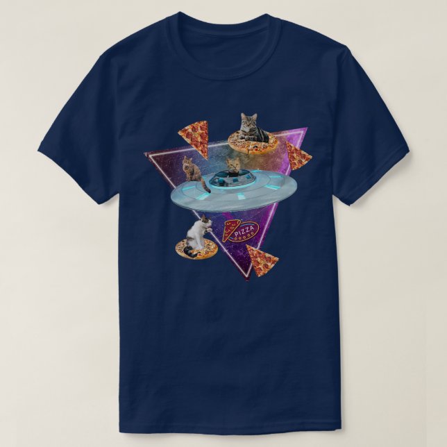 Camiseta Gracioso espacio de OVNI Pizza Galaxy Cat Premium (Diseño del anverso)