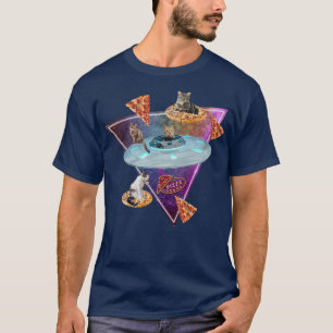 Camiseta Gracioso espacio de OVNI Pizza Galaxy Cat Premium