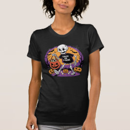Camiseta Gracioso esqueleto de Halloween "Trick or T-Bone"