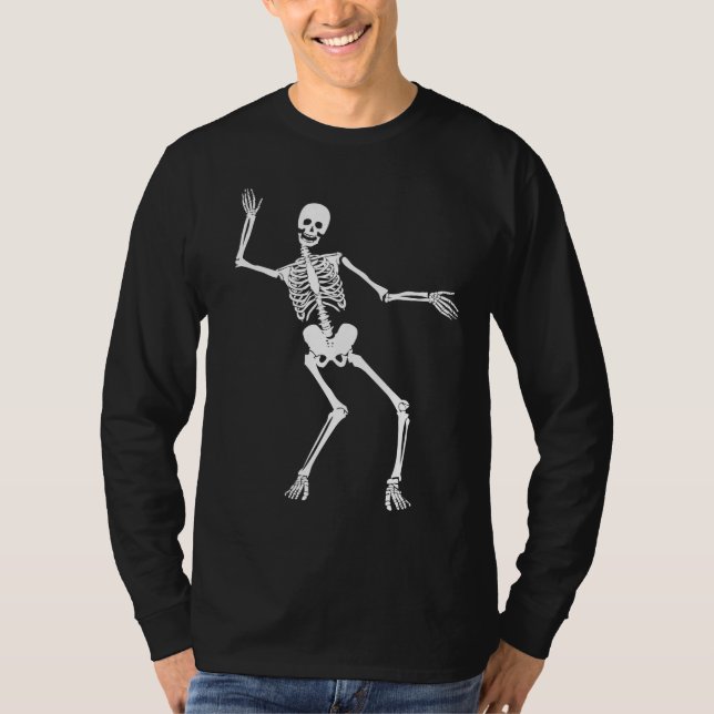 Camiseta Gracioso esqueleto en Halloween Día de los Muertos (Anverso)
