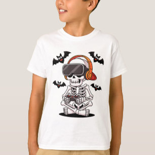 Camiseta Gracioso Esquetón Gamer Con Auriculares Vr Hallowe