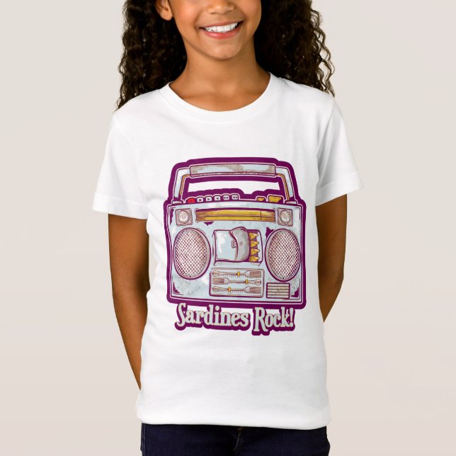Camiseta Gracioso estéreo de sardinas (Anverso)