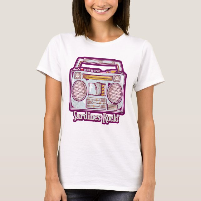 Camiseta Gracioso estéreo de sardinas (Anverso)