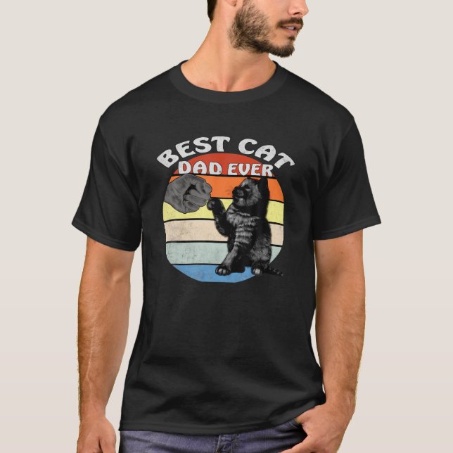 Camiseta Gracioso estilo Gato Mejor Papá Gato (Anverso)