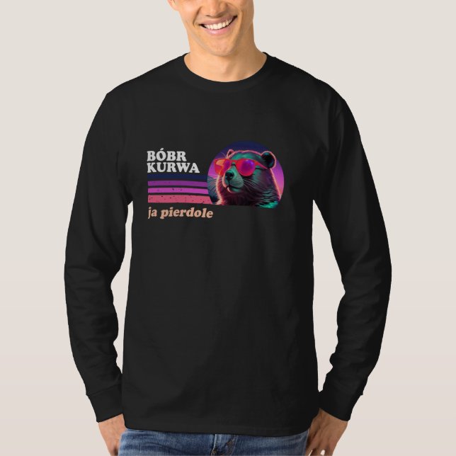 Camiseta Gracioso estilo kurwa biberretro sinthwave polaco (Anverso)