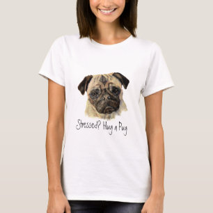 Camiseta ¿Gracioso, Estresado? ¡Abrazo de pug!, perro, Masc