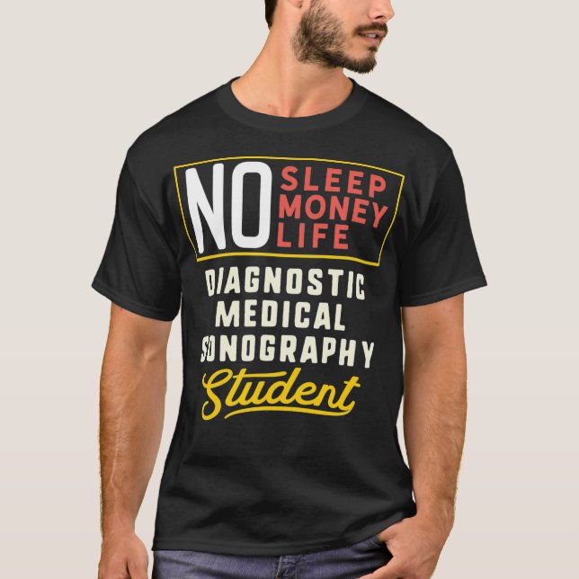 Camiseta Gracioso Estudiante Principal de Sonografía Médica (Anverso)