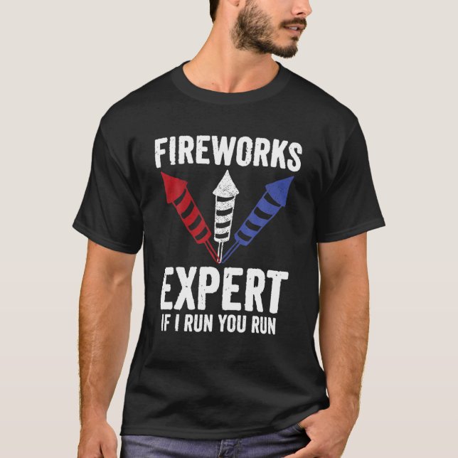 Camiseta Gracioso Experto En Fuegos Artificiales 4 De Julio (Anverso)