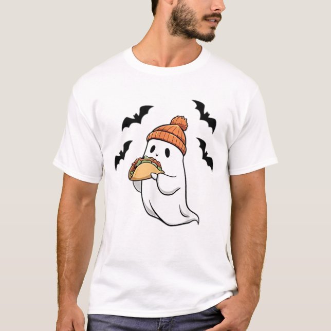 Camiseta Gracioso fantasma comiendo tacos Spooky Taco Hallo (Anverso)