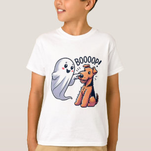 Camiseta Gracioso fantasma de Halloween Airedale Terrier Bo