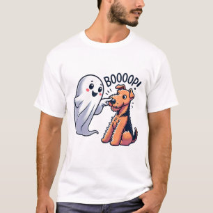 Camiseta Gracioso fantasma de Halloween Airedale Terrier Bo