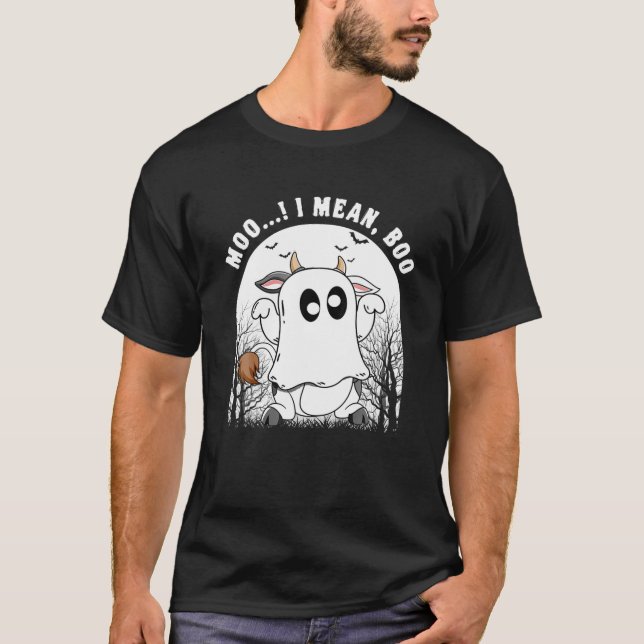 Camiseta Gracioso fantasma de vaca me refiero a disfraz de  (Anverso)