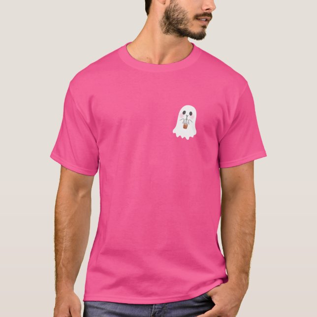 Camiseta Gracioso fantasma que bebe café Amantes de Spooky  (Anverso)