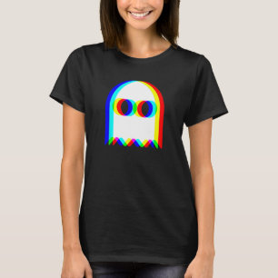 Camiseta Gracioso fantasma Trippy Vaporwave Halloween Techn