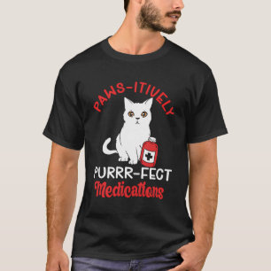 Camiseta Gracioso Farmacéutico Gato Dama Farmacia Técnico K