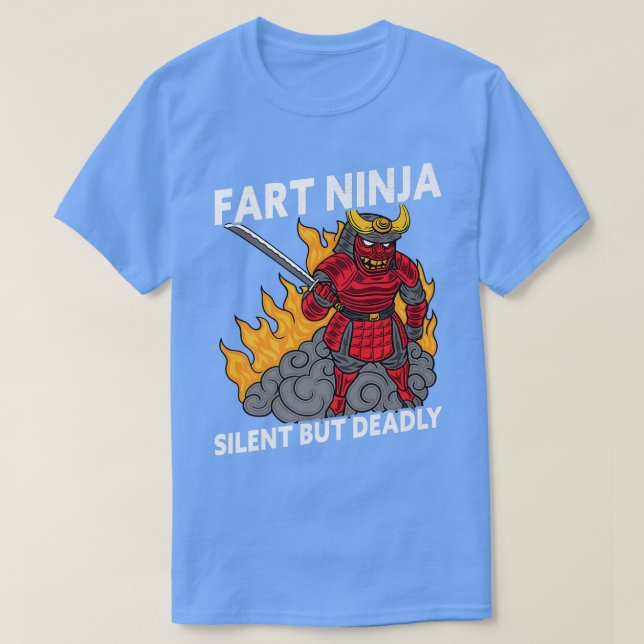 Camiseta Gracioso Fart Ninja Silet Pero Muerto Ninja Samura (Diseño del anverso)