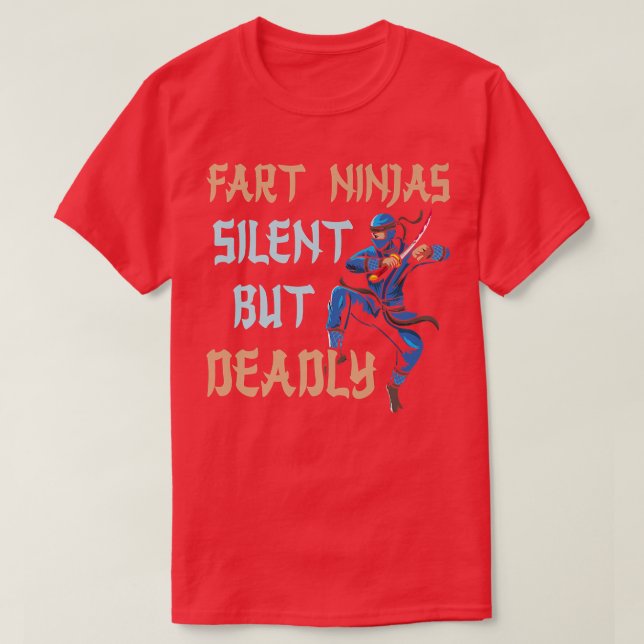 Camiseta Gracioso Fart Ninja Silet Pero Muerto Ninja Samura (Diseño del anverso)