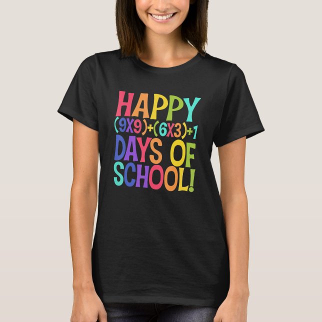 Camiseta Gracioso feliz 100 días de estudiante de Math Math (Anverso)