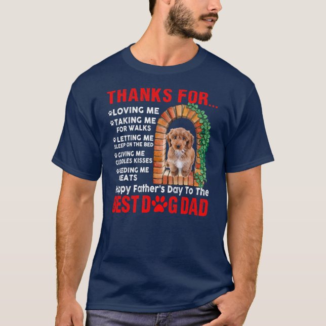 Camiseta Gracioso Feliz Día del Padre Mejor Perro Papá Cute (Anverso)