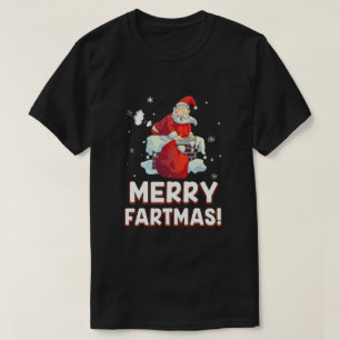 Camiseta Gracioso Feliz Fartmas Santa Claus despidiendo Nav
