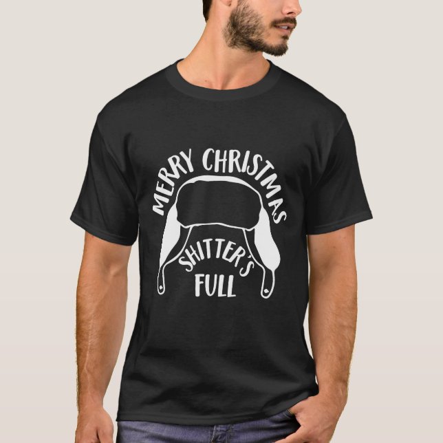 Camiseta Gracioso Feliz Navidad con las muescas llenas (Anverso)