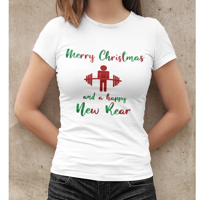Camiseta Gracioso Feliz Navidad Fitness Gym Shirt (Subido por el creador)