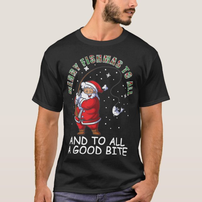 Camiseta Gracioso Feliz Pescado A Todos Los Navidades Famil (Anverso)