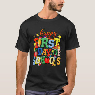 Camiseta Gracioso Feliz Primer Día De La Escuela Bienvenido