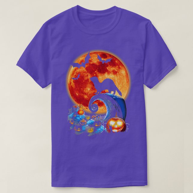 Camiseta Gracioso Ferret Y Moon Halloween Costume Silhouett (Diseño del anverso)