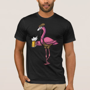 Camiseta Gracioso Fiesta de cerveza de pájaro Flamingo