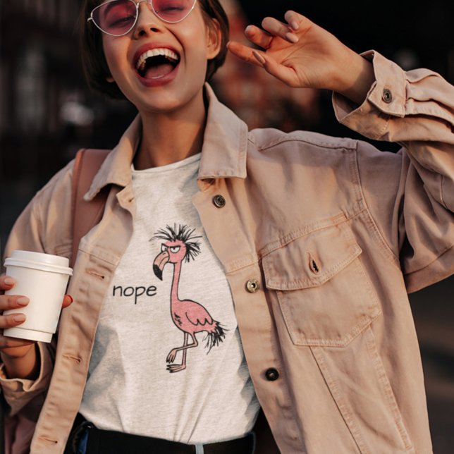 Camiseta Gracioso Flamingo Flamingo Doodle Art Dibujo Rosa (Subido por el creador)
